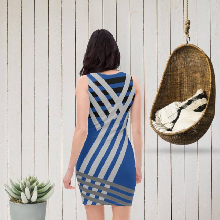 Vestido ajustado Hello azul