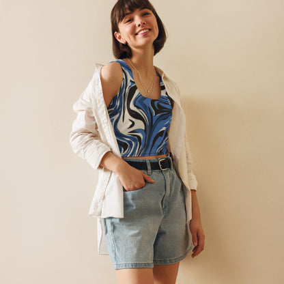 Top corto, Blue psicodelic – top Vista frontal