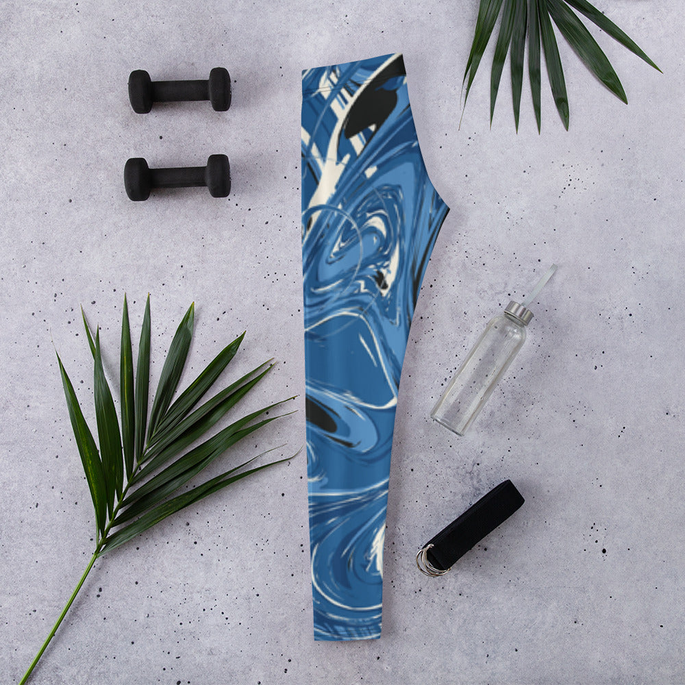 Leggings, Blue psicodelic – leggins Vista trasera