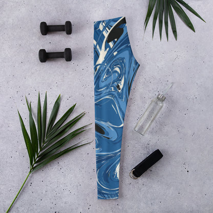 Leggings, Blue psicodelic – leggins Vista trasera