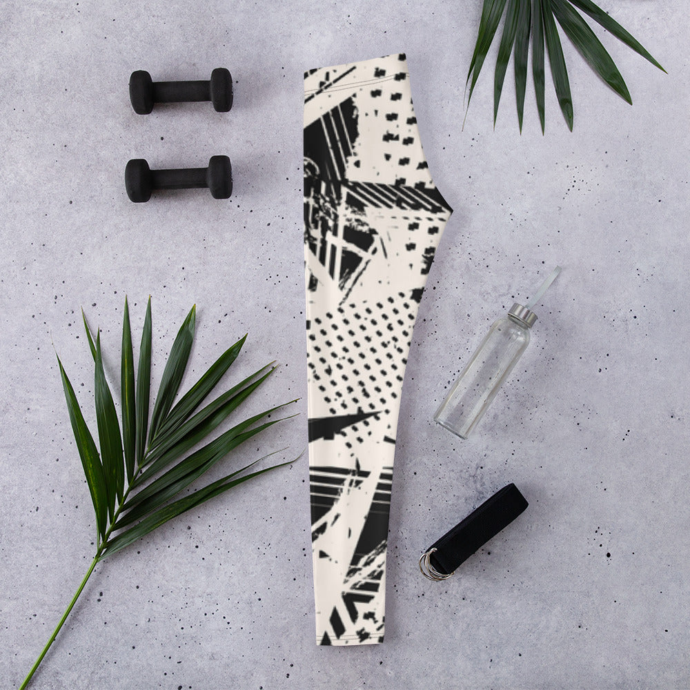 Leggings, black & white – leggings Vista trasera