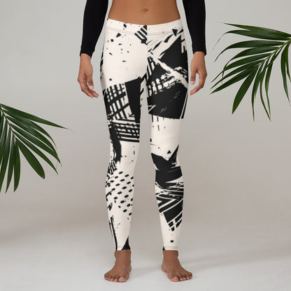 Leggings, black & white – leggings Vista frontal