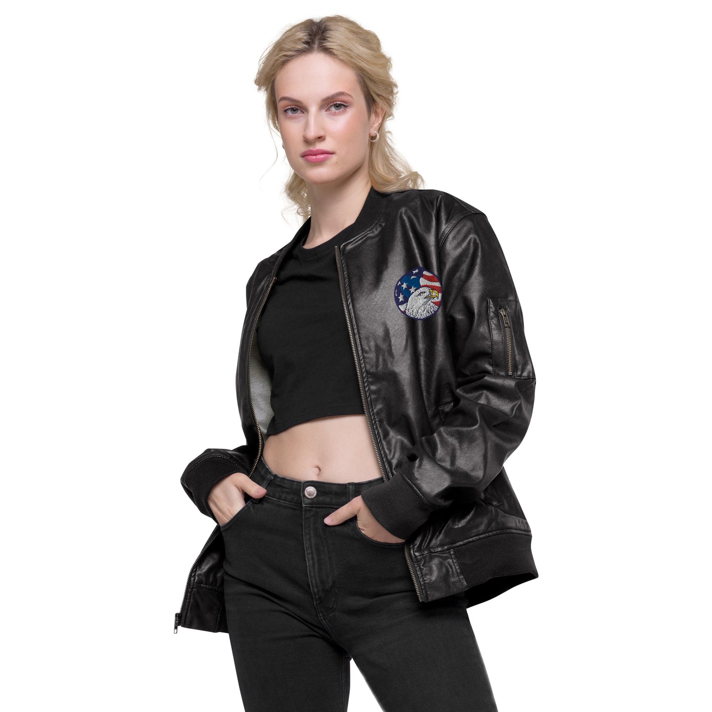 Chaqueta bomber piel vegana unisex