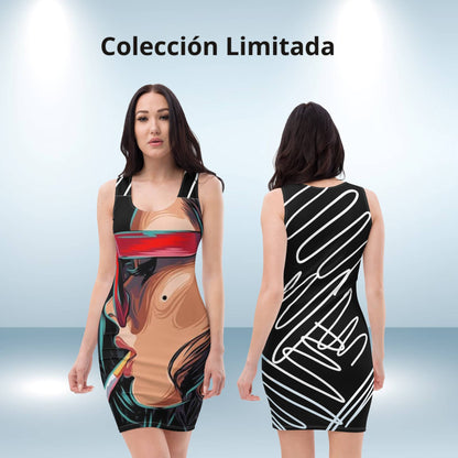 Vestido ajustado chic illusion negro